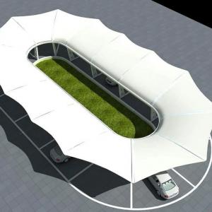 New Design Carport Cantilevered Tensile Membrane Structure Car Parking Sun Shade